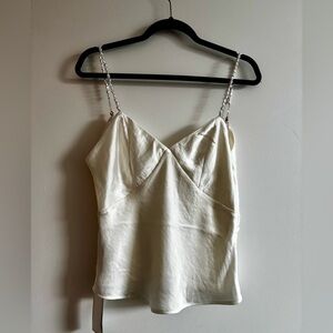 White top with pearl straps